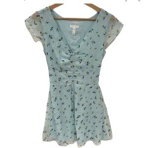 Leith blue floral mini dress XXS